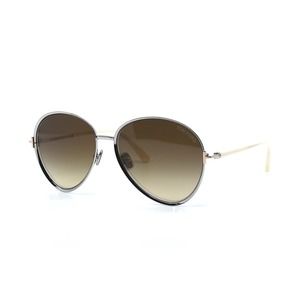 TOM FORD RIO FT1028/S SILVER BROWN GRADIENT AUTHENTIC SUNGLASSES